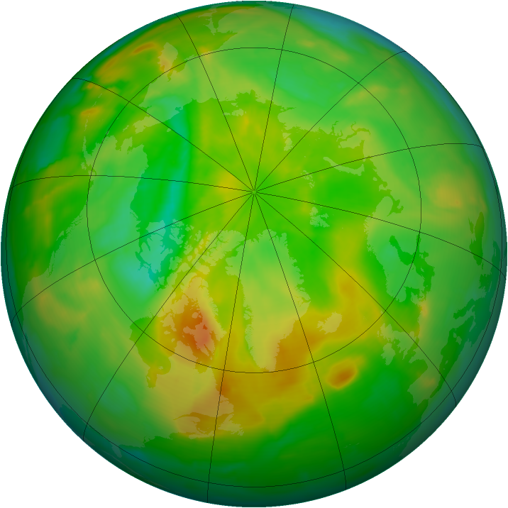 Arctic ozone map for 21 June 2013